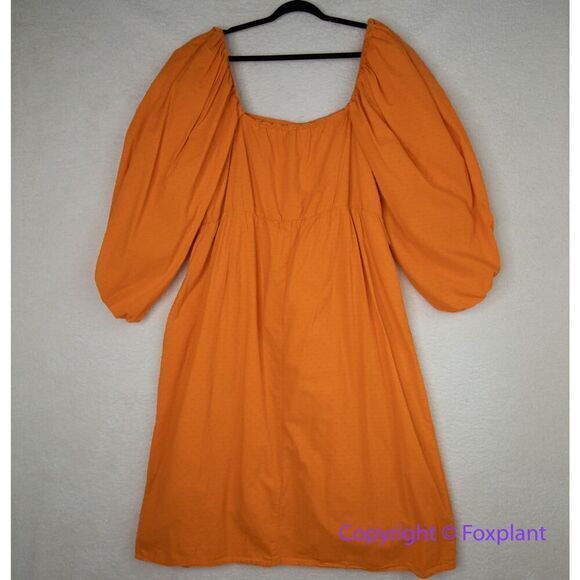 Eloquii swiss dots 100% cotton bubble sleeve dress, plus size 20 - Picture 11 of 16